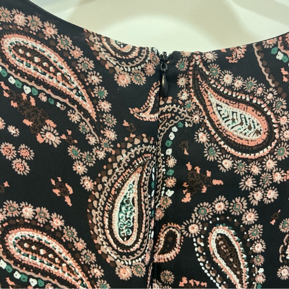 Betsey Johnson Women’s Paisley Print Black Pink Ruffle Bohemian Tie Dress Size 6 - Picture 11 of 13